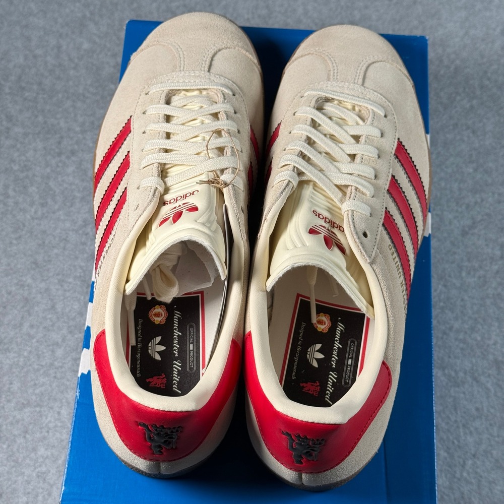 Adidas Gazelle Terrace Cream Red Black Men's 8.5 Suede Retro Sneakers NIB - Picture 6 of 8